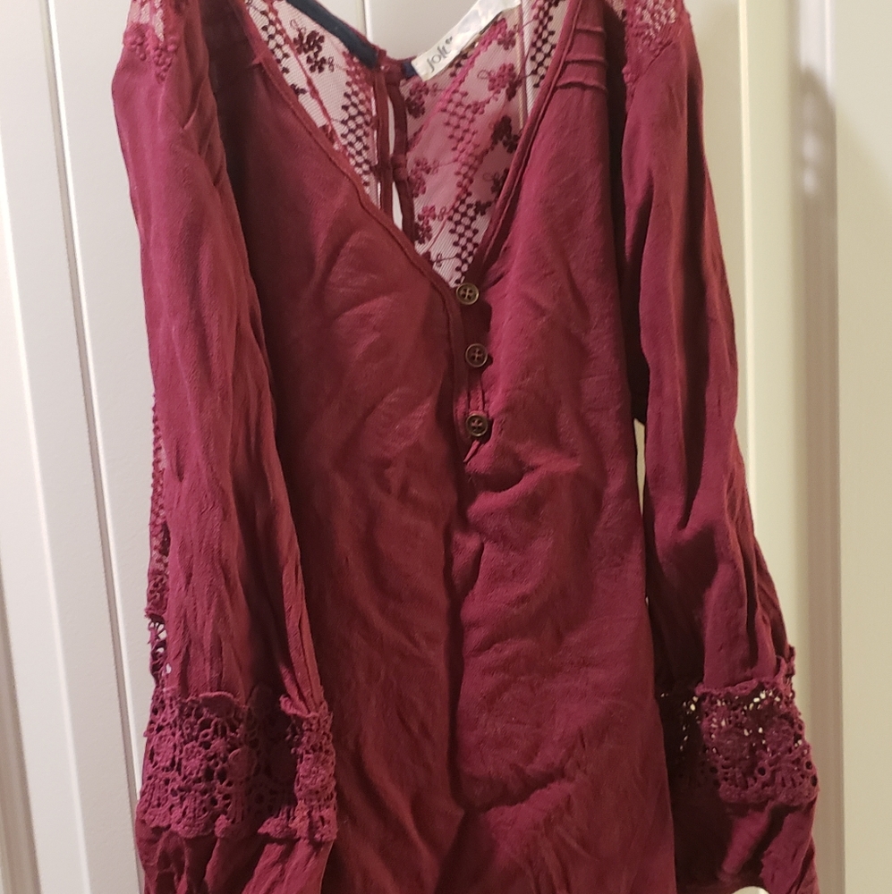 Maroon boho blouse